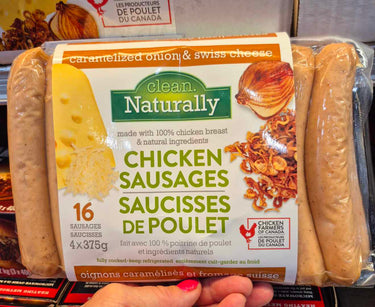 Image of Clean Naturally Caramelized Onion & Swiss Cheese Chicken Sausages - 4 x 375 Grams